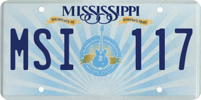 MS license plate MSI117