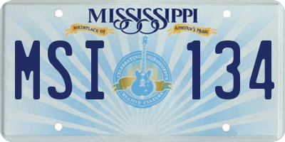 MS license plate MSI134
