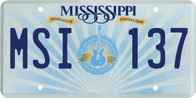 MS license plate MSI137