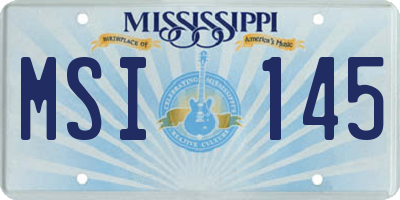MS license plate MSI145