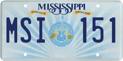 MS license plate MSI151