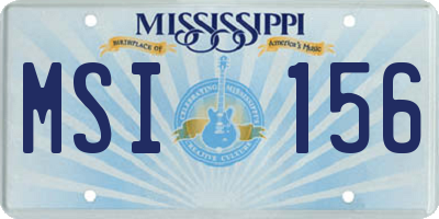 MS license plate MSI156