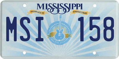 MS license plate MSI158