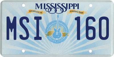 MS license plate MSI160