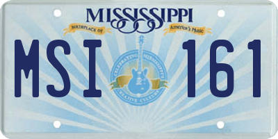MS license plate MSI161