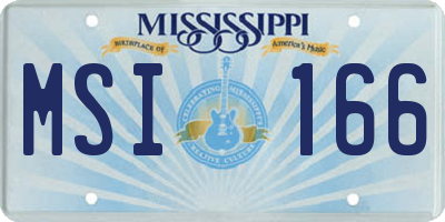 MS license plate MSI166