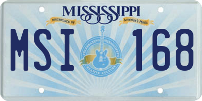 MS license plate MSI168