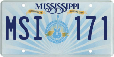 MS license plate MSI171