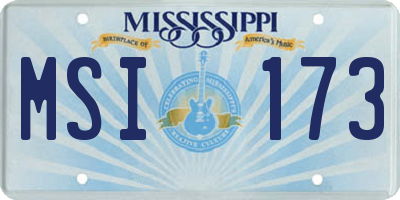 MS license plate MSI173