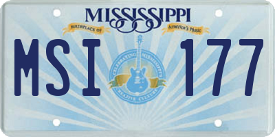 MS license plate MSI177