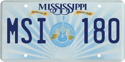 MS license plate MSI180