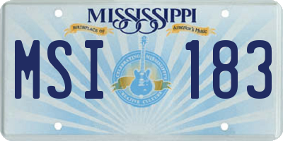 MS license plate MSI183