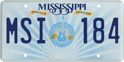 MS license plate MSI184