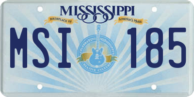 MS license plate MSI185