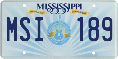 MS license plate MSI189