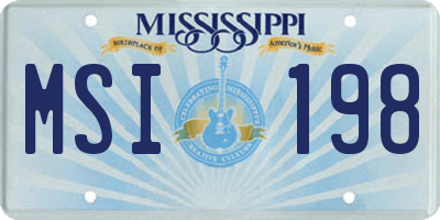 MS license plate MSI198