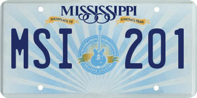 MS license plate MSI201