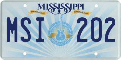 MS license plate MSI202