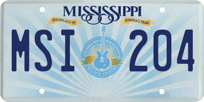 MS license plate MSI204