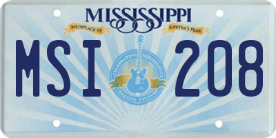 MS license plate MSI208