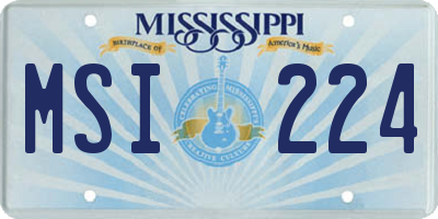 MS license plate MSI224
