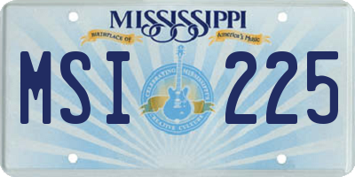 MS license plate MSI225