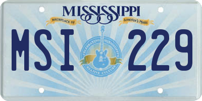 MS license plate MSI229