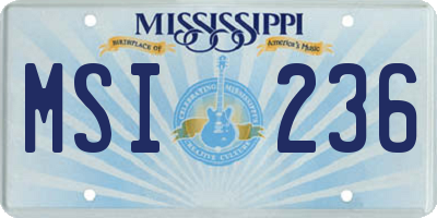 MS license plate MSI236
