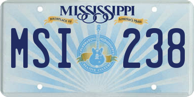 MS license plate MSI238