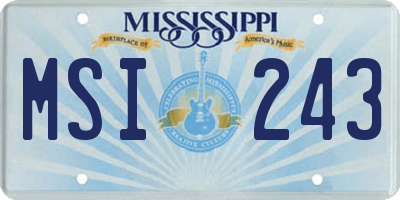 MS license plate MSI243