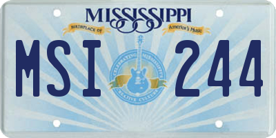 MS license plate MSI244