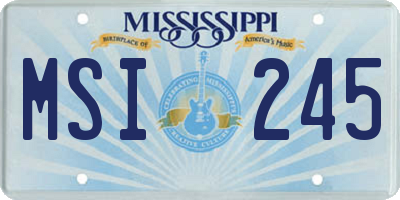 MS license plate MSI245