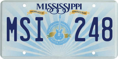 MS license plate MSI248