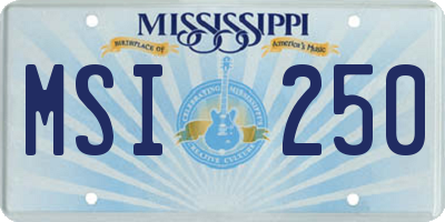 MS license plate MSI250