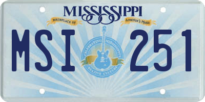 MS license plate MSI251
