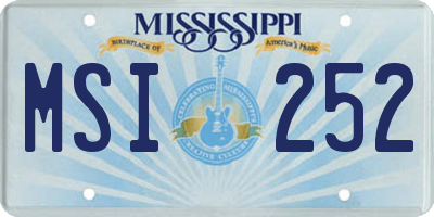 MS license plate MSI252