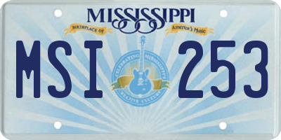 MS license plate MSI253