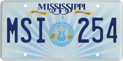 MS license plate MSI254