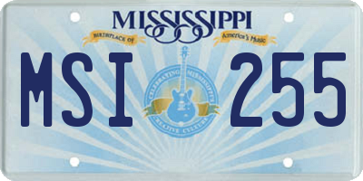 MS license plate MSI255