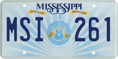 MS license plate MSI261