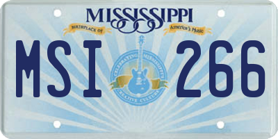 MS license plate MSI266