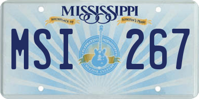 MS license plate MSI267