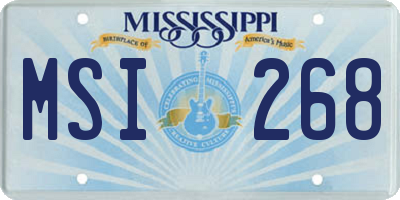 MS license plate MSI268