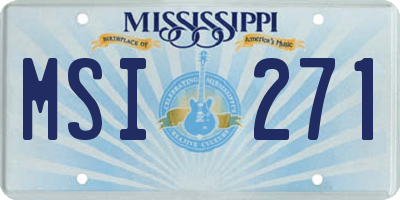 MS license plate MSI271