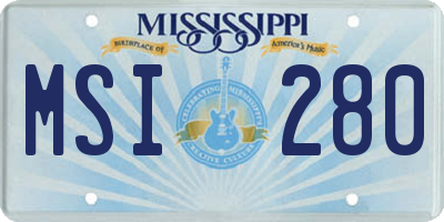 MS license plate MSI280