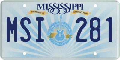 MS license plate MSI281