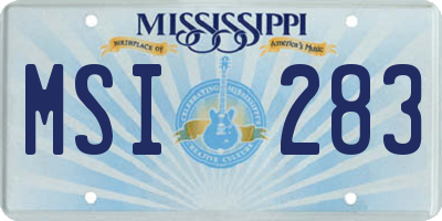 MS license plate MSI283