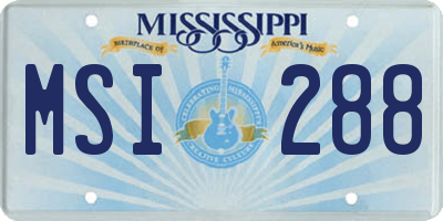 MS license plate MSI288