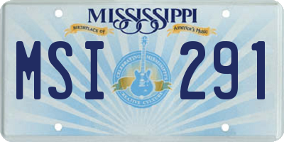 MS license plate MSI291
