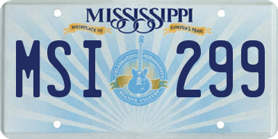 MS license plate MSI299